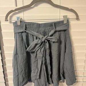 Blue/Teal Women's Flowy Shorts with Tie Waist